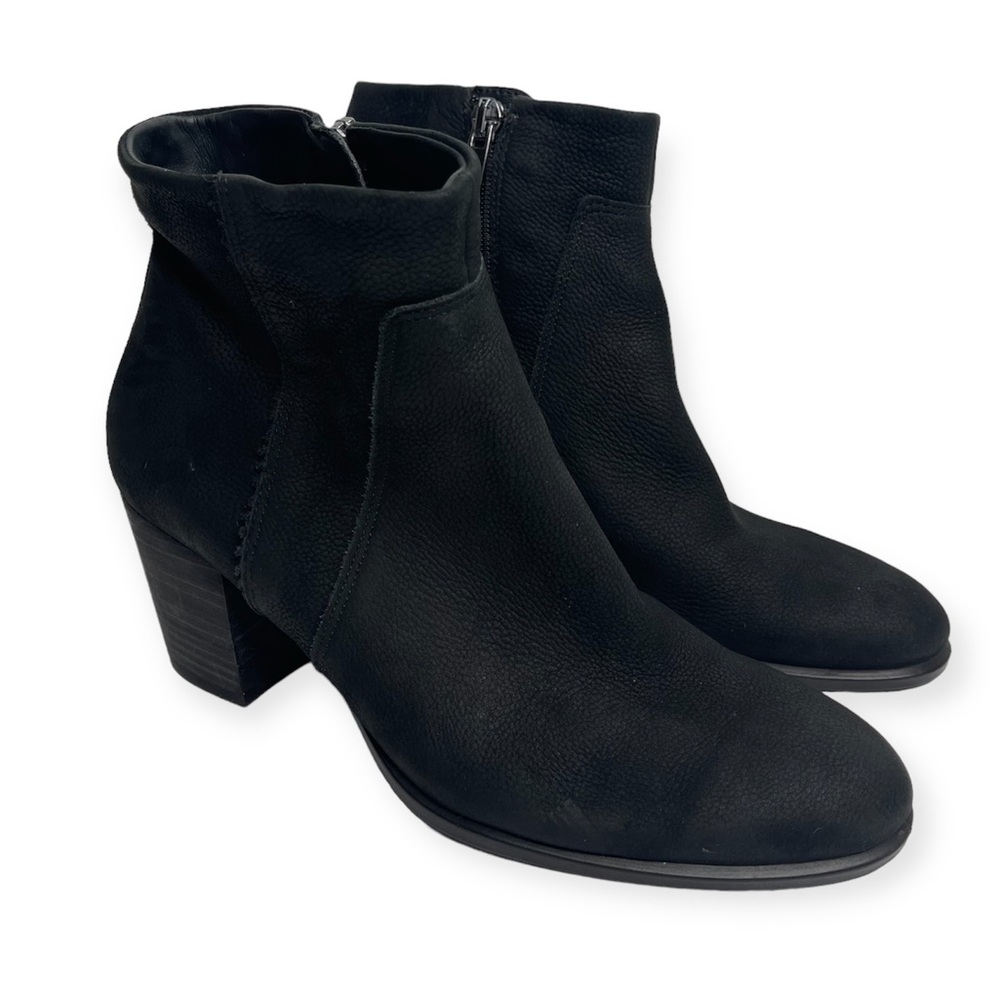 ECCO Black High Heel Leather Ankle Boots Size 37